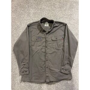 LAPCO FR Flame Resistant Work Shirt Mens XL Regular Gray Long Sleeve